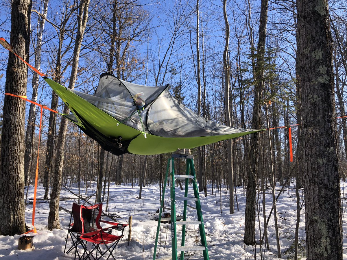 commongunsense's tweet photo. Check out this #treetent My grandson and friend slept in it in Northern Minnesota at 19 degrees and kept warm. Very cool tent. They saw shooting stars and heard wolves howling. https://t.co/cJrHIFjP2d