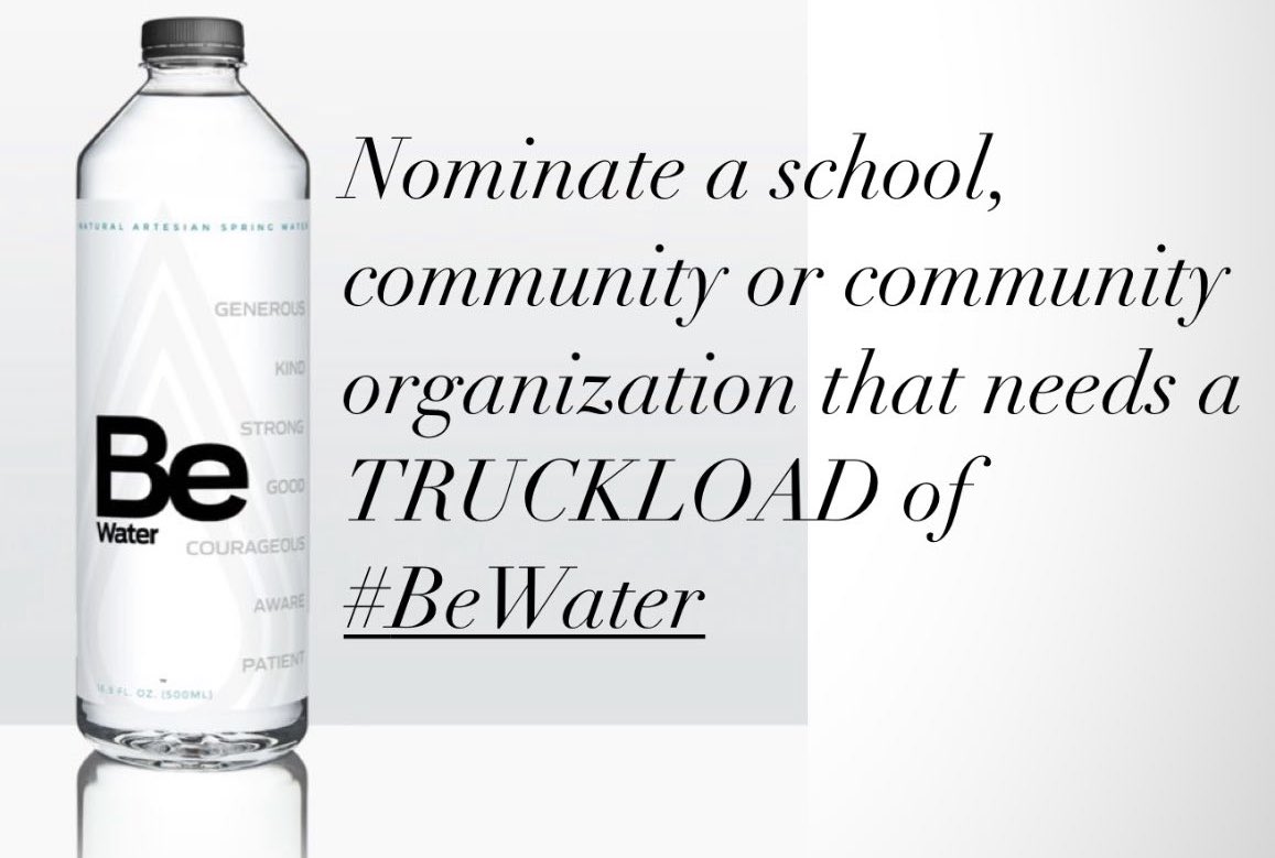 marcuslemonis's tweet photo. Nominate a school, community or community organization that needs a TRUCKLOAD of water by using #BeWater @BeWaterBeYou https://t.co/tT5nd4GNK4