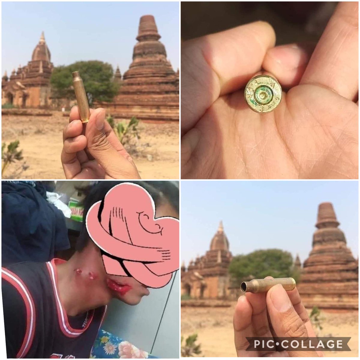 PiPi31918296's tweet photo. Now!!The junta army is shooting in UNESCO city Bagan.Current situtation,The civilians in Bagan are running to hide their shoot and one young boy was injured by their shot.

#SaveMyanmar 
#WeSupportCRPH https://t.co/Ams72n9rcS