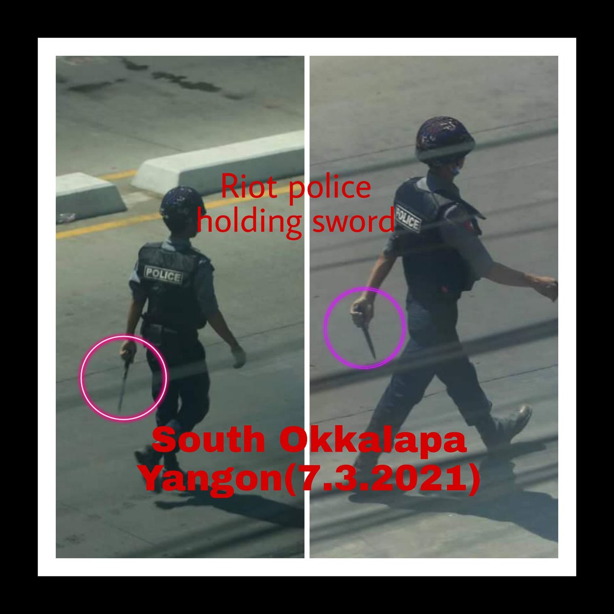 DandanieMyanmar's tweet photo. Military &amp; police terrorists do inhumane acts , all kinds of bad things to Myanmar People like robbery , arbitrary arrest &amp; beating , illegally killed civilians, destroy evidence of their inhumane crrminal cases.

R2P FOR MYANMAR

#WhatsHappeningInMyanmar
#Mar7Coup https://t.co/KxdLENYaev