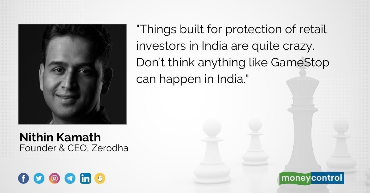 moneycontrolcom's tweet photo. #MCMasterClass ⚡️"It's not fair, someone has to take action against people influencing investors to move a #stock in a certain direction: @zerodha's @Nithin0dha on 'Can #GameStop happen in India?'.
#TheZFactor @chandrarsrikant | WATCH: https://t.co/Wc9qCdPnLU https://t.co/yUApMTi1Ar