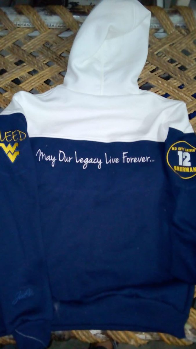 latrices11's tweet photo. WVU hoodie made for Taz by @PrymeCollection when he committed 💛💙 https://t.co/d9r4TdUPFv