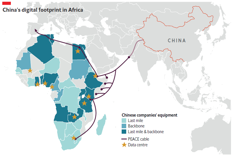 TheEIU's tweet photo. #China will soon lay the final stretch of a cross-border fibre-optic cable in Pakistan, forming the backbone of its Digital Silk Road. Find out how this will support digital expansion and shape Sino-African relations in 2021 &amp; beyond. Download the report: https://t.co/9cNf2hMmxS https://t.co/VEadJO8EAL
