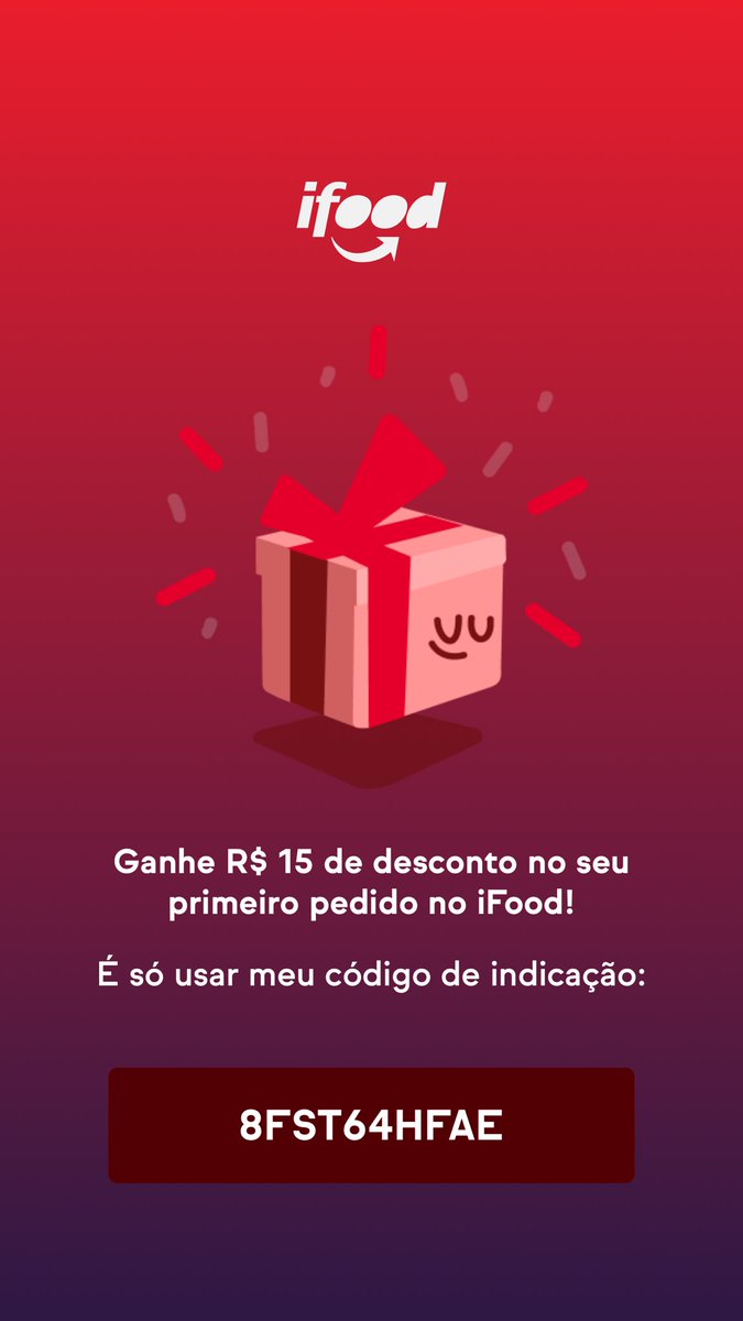 tinacristt's tweet photo. Bateu aquela fome? taissa Cristina e nós do #iFood vamos te ajudar! Insira o cupom 8FST64HFAE e ganhe R$ 15 de desconto na sua primeira compra pelo app.
https://t.co/xCHvpNNf9F https://t.co/G4wLg8rluc