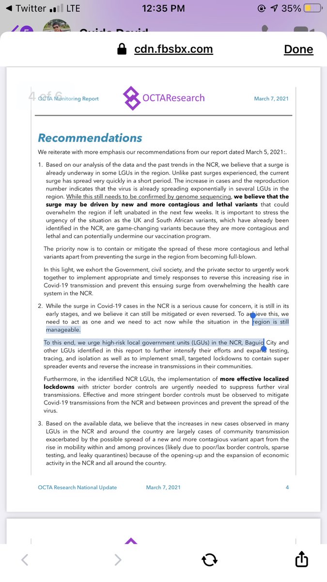Joseph_Morong's tweet photo. OCTA: COVID-19 cases rate back to Juky 2020 levels, spreading faster due possibly to new variants (1/2) @gmanews https://t.co/XI9RZhd91X
