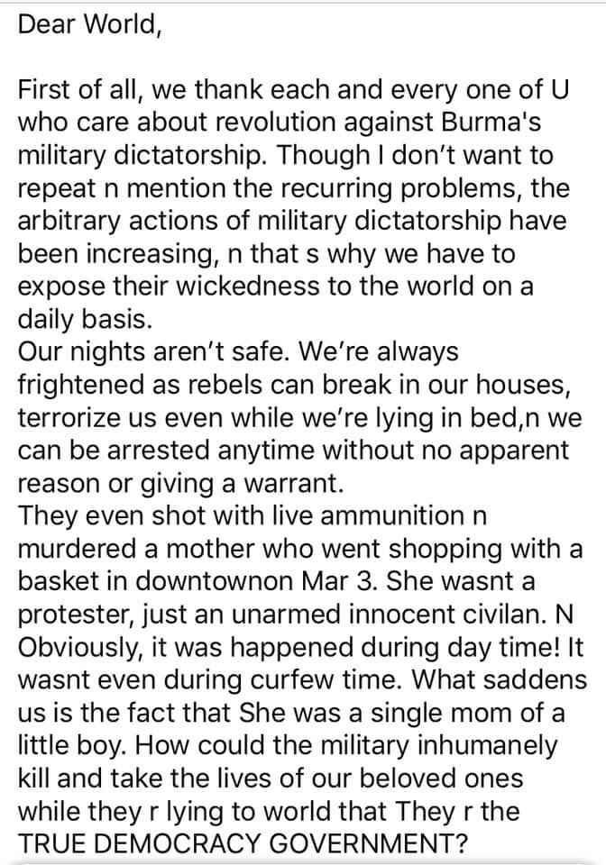 AutumnB49165181's tweet photo. #WhatsHappeningInMyanmar 
#Mar7Coup https://t.co/55Elfv89se