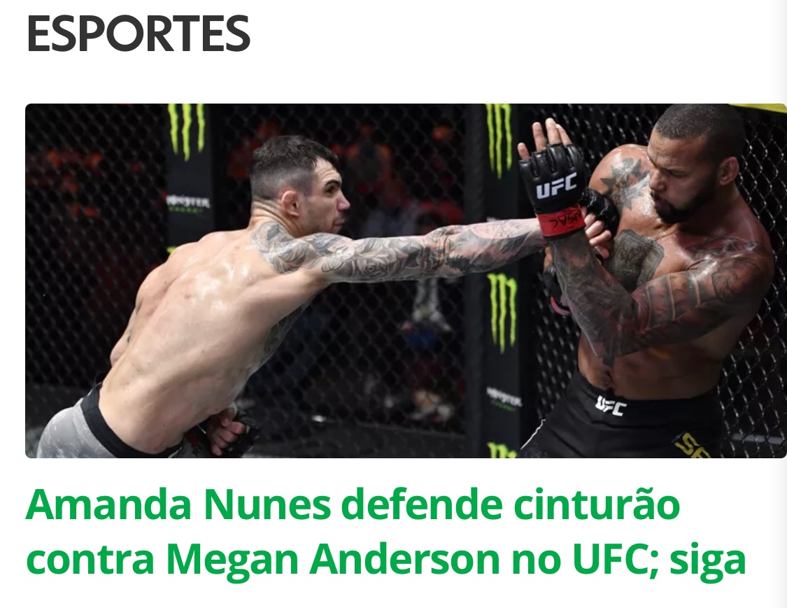 rosamichelly's tweet image. Você é campeã do UFC
Você disputa o cinturão 
E
Não 
Merece 
Sua
Foto
Na
Manchete

#misoginia #machismo #ufc #AmandaNunes 

@geglobo
