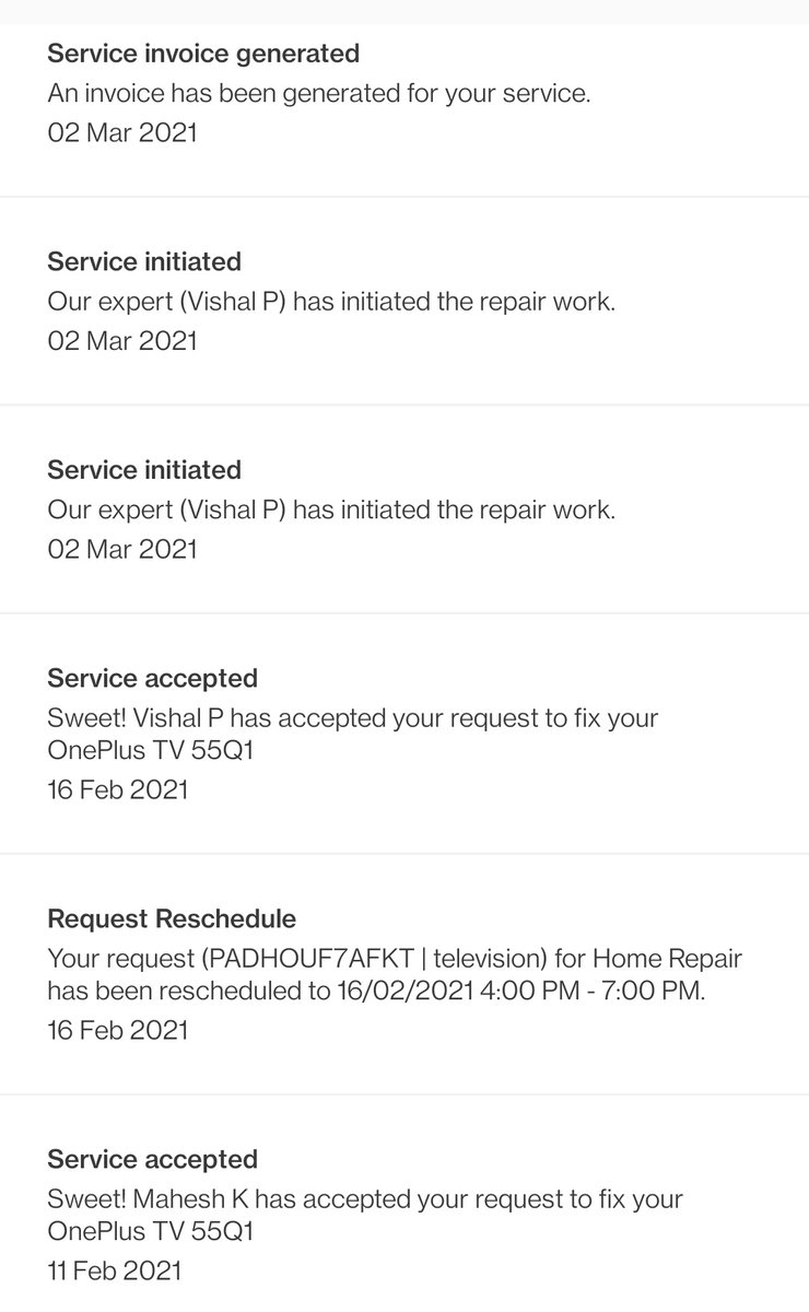 Lakshya_Kumar_A's tweet photo. Moreover without any service they're closing the complaint saying service done. It's fraud on the name of online service. #OnePlus_fraud https://t.co/t1ELxWiJrg