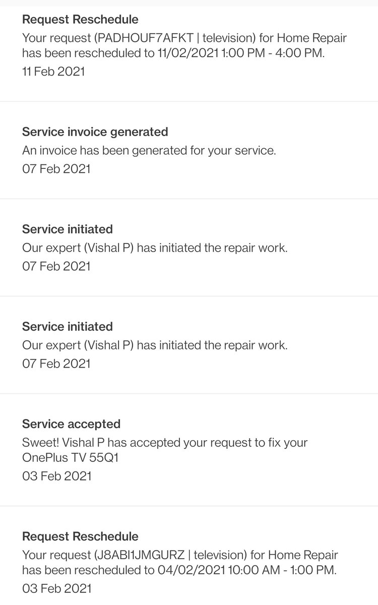 Lakshya_Kumar_A's tweet photo. Moreover without any service they're closing the complaint saying service done. It's fraud on the name of online service. #OnePlus_fraud https://t.co/t1ELxWiJrg