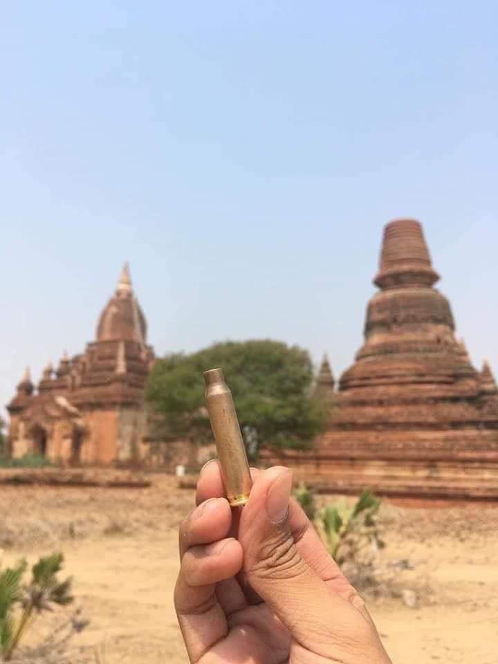 Zackar12's tweet photo. How dare terrorists opened gunfire in Bagan, ancient city of Myanmar!! Shot around 5times and a civilian injured.

#Mar7Coup
#MilitaryCoupInMyanmar
#WhatsHappeningInMyanmar https://t.co/Upgh3lxfUa
