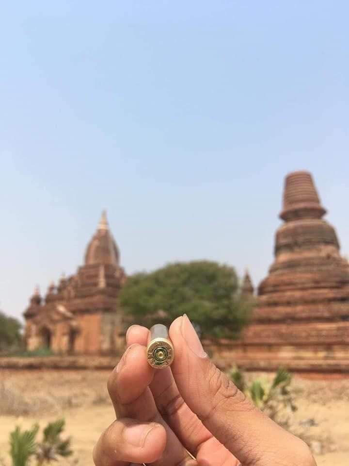 Zackar12's tweet photo. How dare terrorists opened gunfire in Bagan, ancient city of Myanmar!! Shot around 5times and a civilian injured.

#Mar7Coup
#MilitaryCoupInMyanmar
#WhatsHappeningInMyanmar https://t.co/Upgh3lxfUa