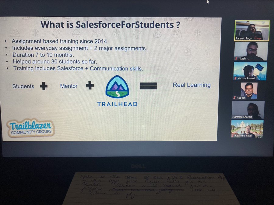 sagarjaipareek's tweet photo. Thank you @kavindrapatel for taking out time for the students #SalesforceForStudents. This was the best session we ever had for @salesforce student community in India. @trailhead. A year long training on Salesforce ended up with motivation! I wish my students brighter career. https://t.co/XoKd3MA6Ec