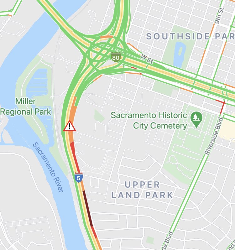 UPDATE: The #1 Northbound lane has reopened. The eastbound connector to U.South. 50 remains closed.