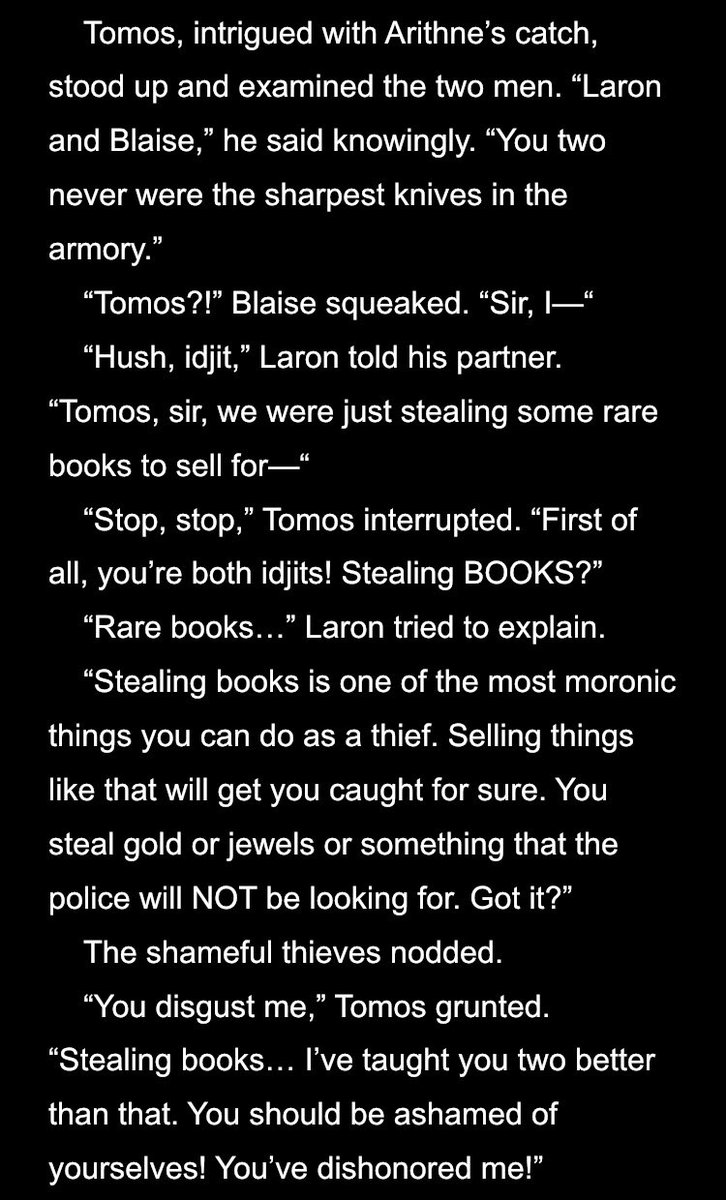 Just to map out the logic here: Obviously, books were rarer and more expensive in medieval times. But there’s no need to keep em behind locked doors or guarded or anything. And in this capitalist-socialist utopia, there’s police who give a shit about this kinda thing.Got it.