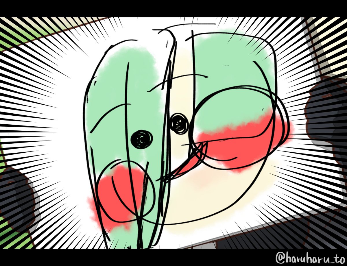 ずっと見つめていると若干不安になってしまう
わんぱくのあにじゃ画伯の絵 