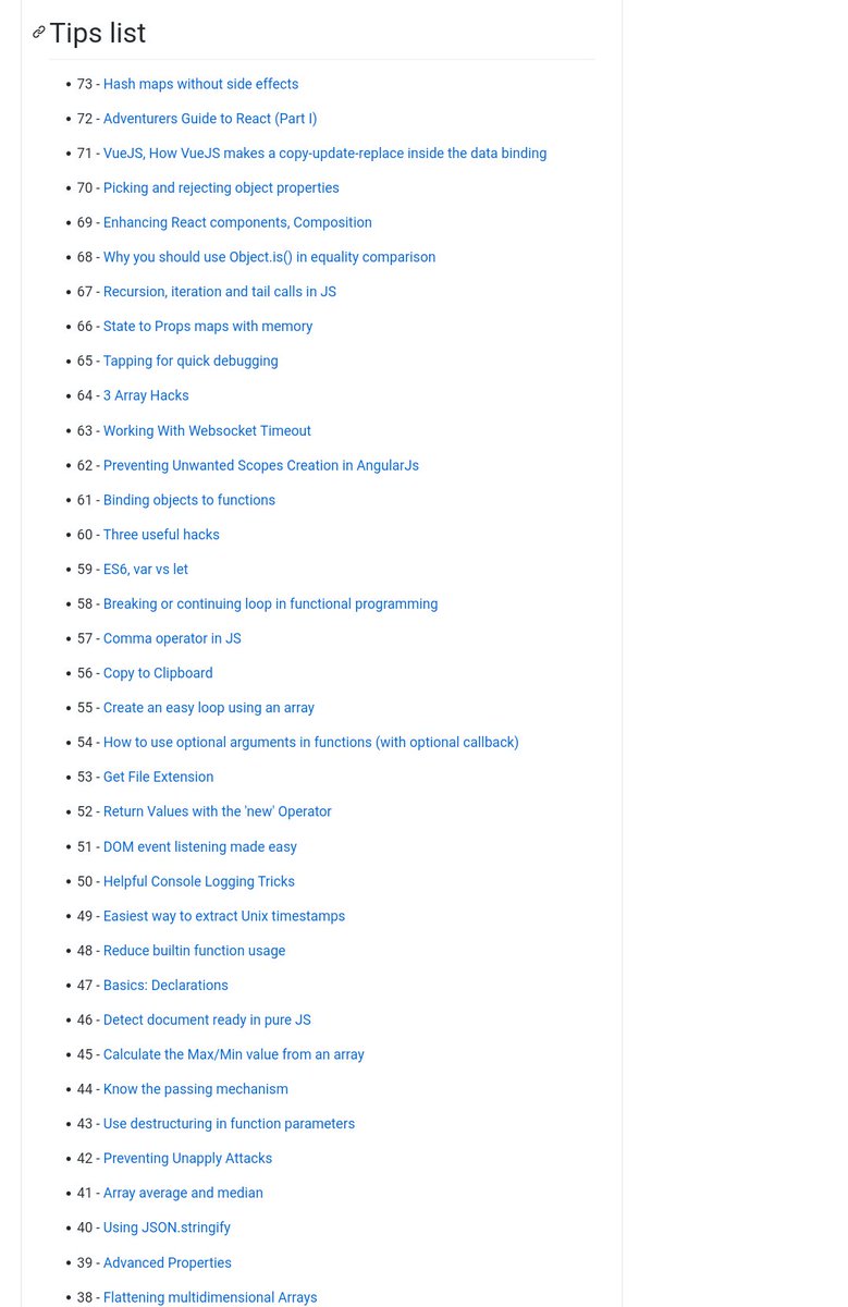 Prathkum's tweet image. These are super useful 73 tips of JavaScript 🔥
🖇️ github.com/loverajoel/jst…