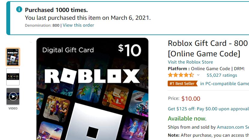  Customer reviews: Roblox Digital Gift Code for 800