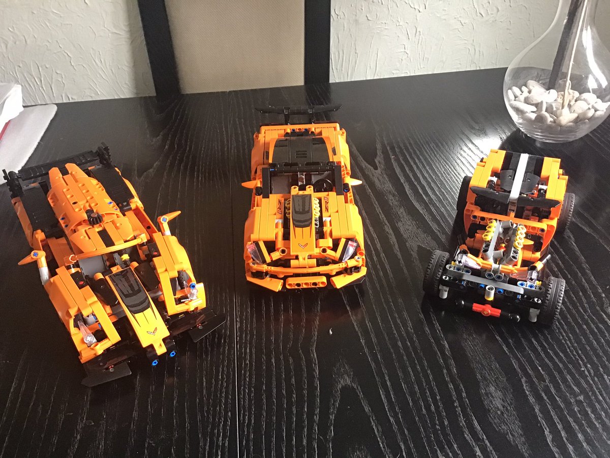 Three different Lego Corvette