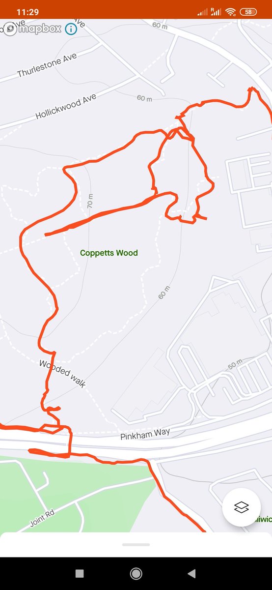 edvJump's tweet photo. Great fun drawing a petal centred on #CrouchEnd on a 21k run today exploring North towards Friern Barnet/New Southgate... getting lost in Coppetts Woods, failing 2 find entry to the grounds of Colney Hatch Lunatic Asylum & discovering the #Crouchend Vampires FC #runninginlockdown https://t.co/fgAyPsdEus