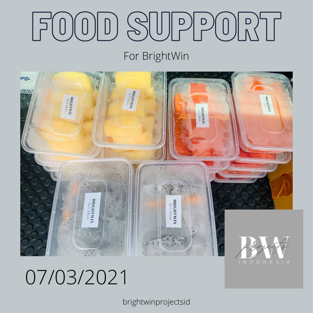 bwprojectsID's tweet image. 📌FOOD SUPPORT 07/03/2021📌

Our food support has been delivered for BW to enjoy! We hope you&apos;ll like it! 🤍💚

30 Sets of Fruits Boxset🍱
For BW &amp;amp; crews 

From
&quot;BRIGHTWIN projects Indonesia”
@bwprojectsID 
@bbrightwin_ofc 

Special Thanks to 
@plusone_one 
#bbrightvc #winmetawin