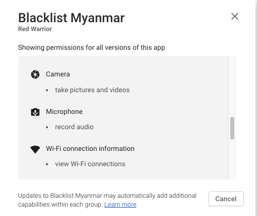 ‼️ WARNING we have received a msg to promote a boycott app. We think this app is malicious because of the unreasonable and unnecessary permissions that will seriously compromise your privacy. DO NOT download this app. 👇🏽👇🏽 

Pls share this message. #Mar7Coup #MyanmarCoup #Myanmar