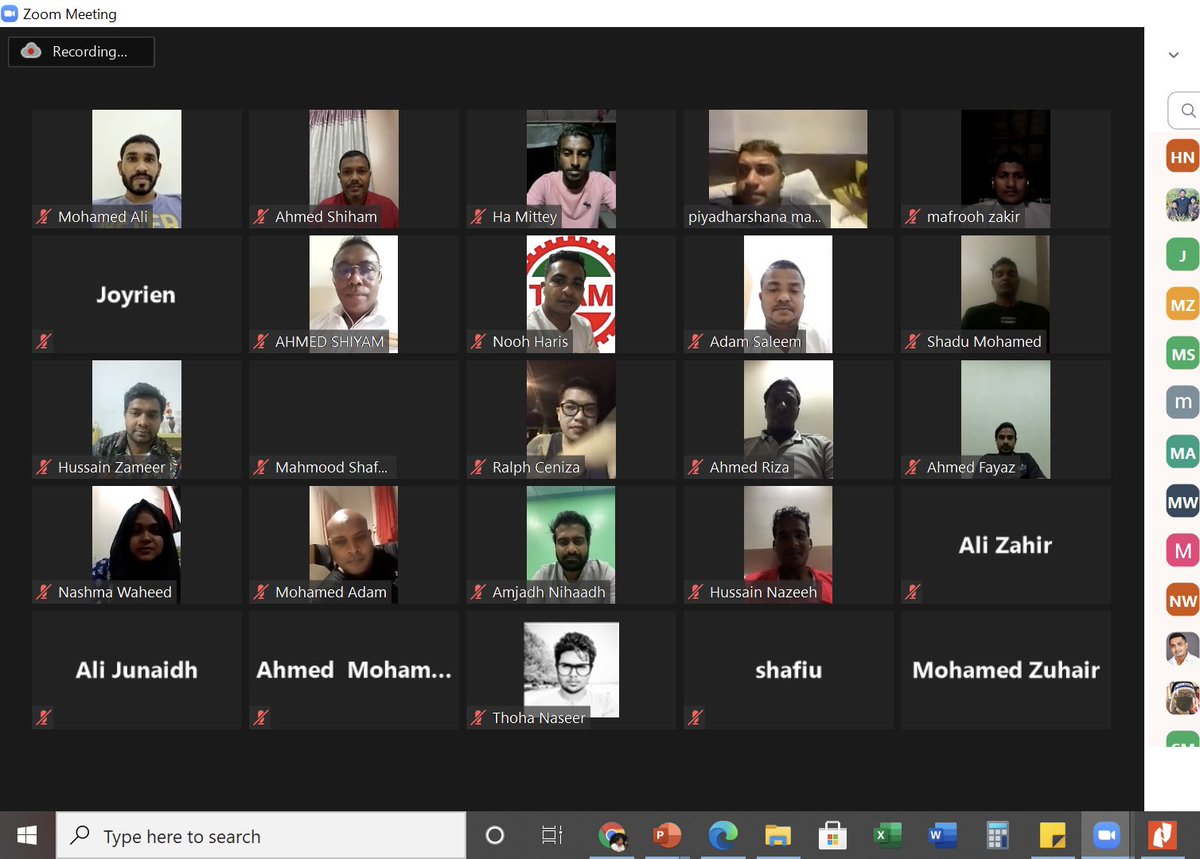 TEAMmaldives's tweet photo. We held our 5th Bi Annual General members Meeting online via Zoom on 06/03/21. would like to convey the deepest thanks to participants &amp; congratulations to newly elected executive committee,we will remain as independent Democratic union @iufap @mtucMV @YSaleem3 #OrganizeFightWin https://t.co/3NwsBM0gTw