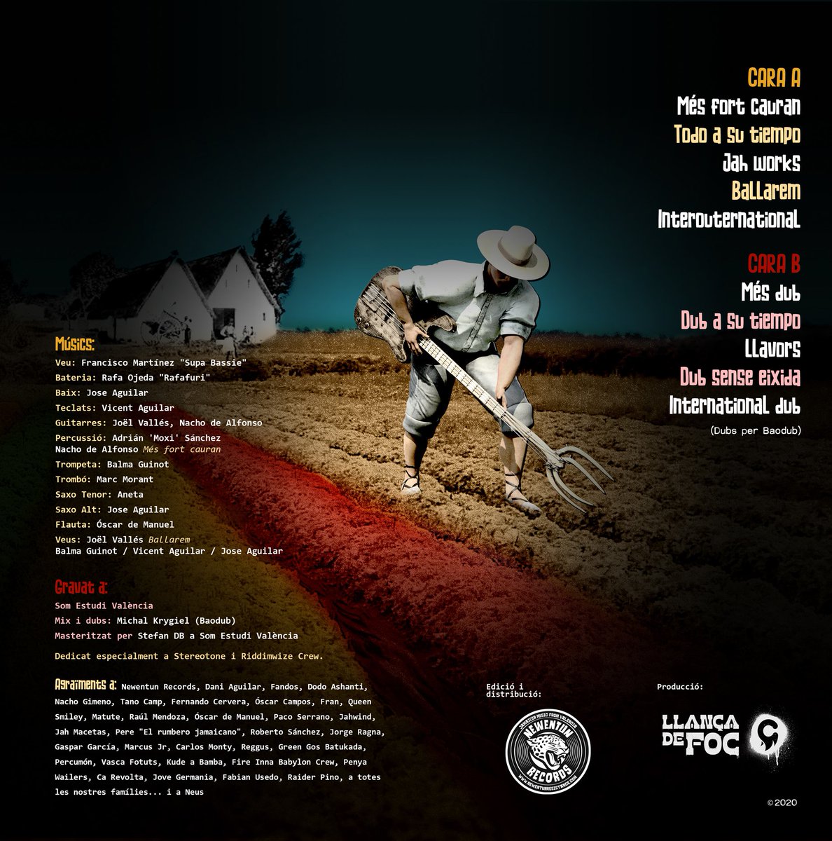 Per al disseny del nostre disc no vam tindre dubtes. Volíem que fóra un amic, família i seguidor de Llança de foc 🔥 des dels seus inicis. I no ens ha decebut. Després d'una gran feina ja podeu vore el resultat. 
Gràcies Dani Aguilar!💚💛❤️🔥