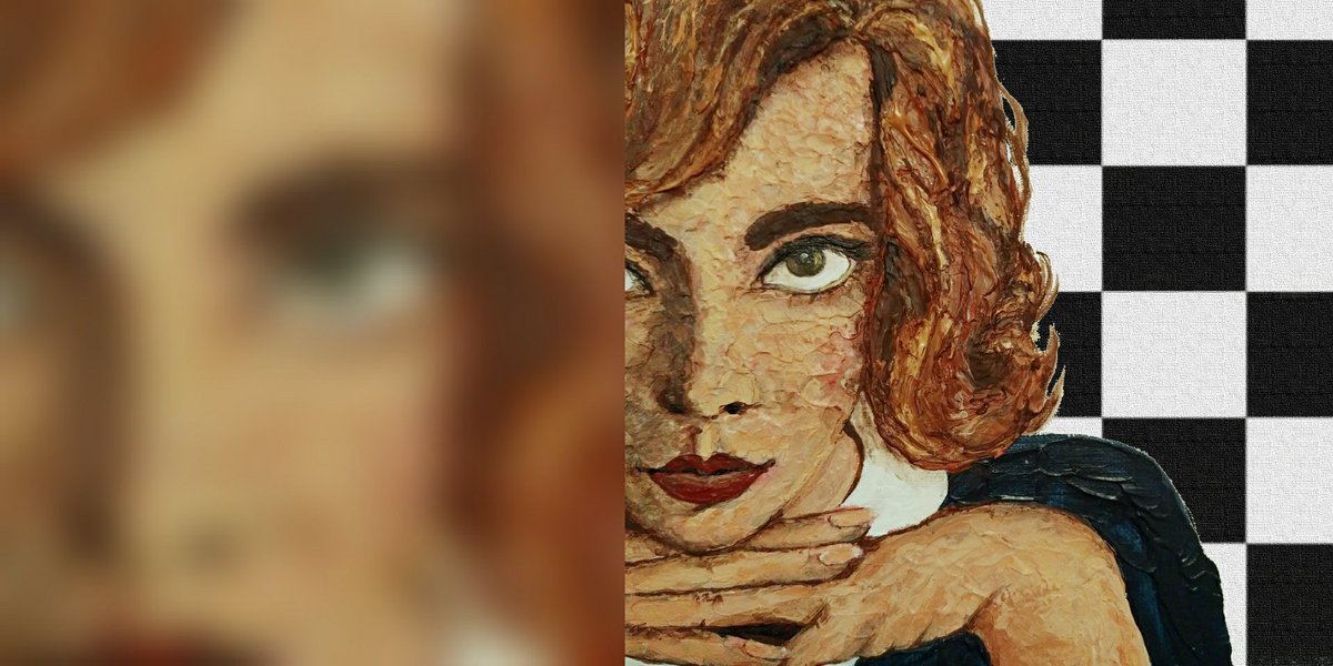 ArtDomna's tweet photo. Practicing with #fanart. Ihave wanted to do this for a while but only just started getting down to it - never too late #QueensGambit 👸♟ #painting #artwork #weekendmood #canvasart https://t.co/o1ayqkg52j
