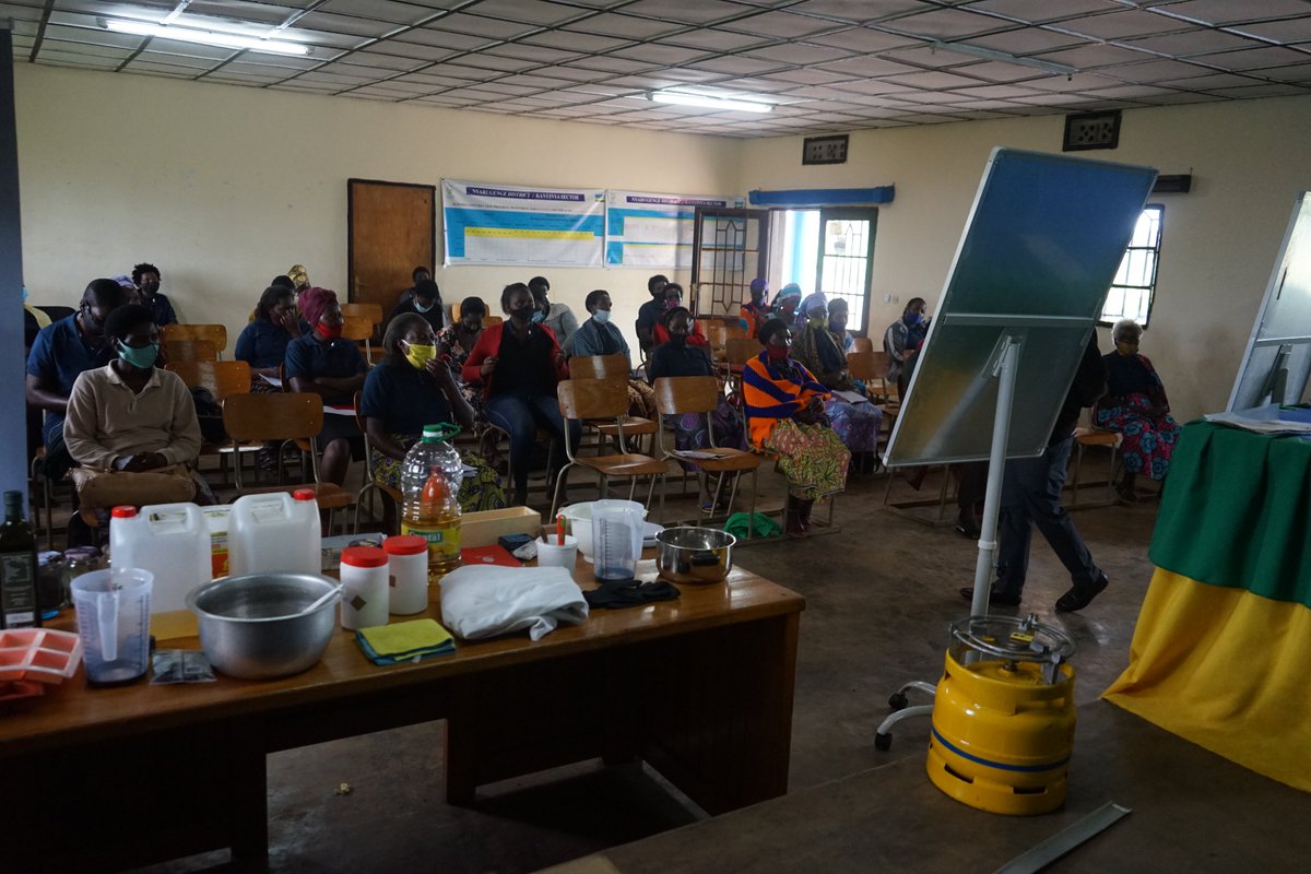 WibenaImpact's tweet photo. We are on day 2 of the Soap Production Training 2021. 31 women from Kanyinya sector are being trained by 
@KandakaNaturals how they can measure different components before producing soaps. @wibenaimpact looks forward to empowering these women through enhancing their skills.
#RwOT https://t.co/VHpO6JzwKm
