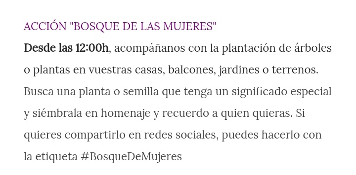 💜🌿Visibilicemos el poder que tenemos unidas🌿💜

Como colaboración al acto que plantea la Plataforma Feminista de Guadalajara y que dedica a Susi, de "El bosque de las mujeres"

Se anima a participar mandando una fotografía a : bosquedelasmujeres@gmail.com