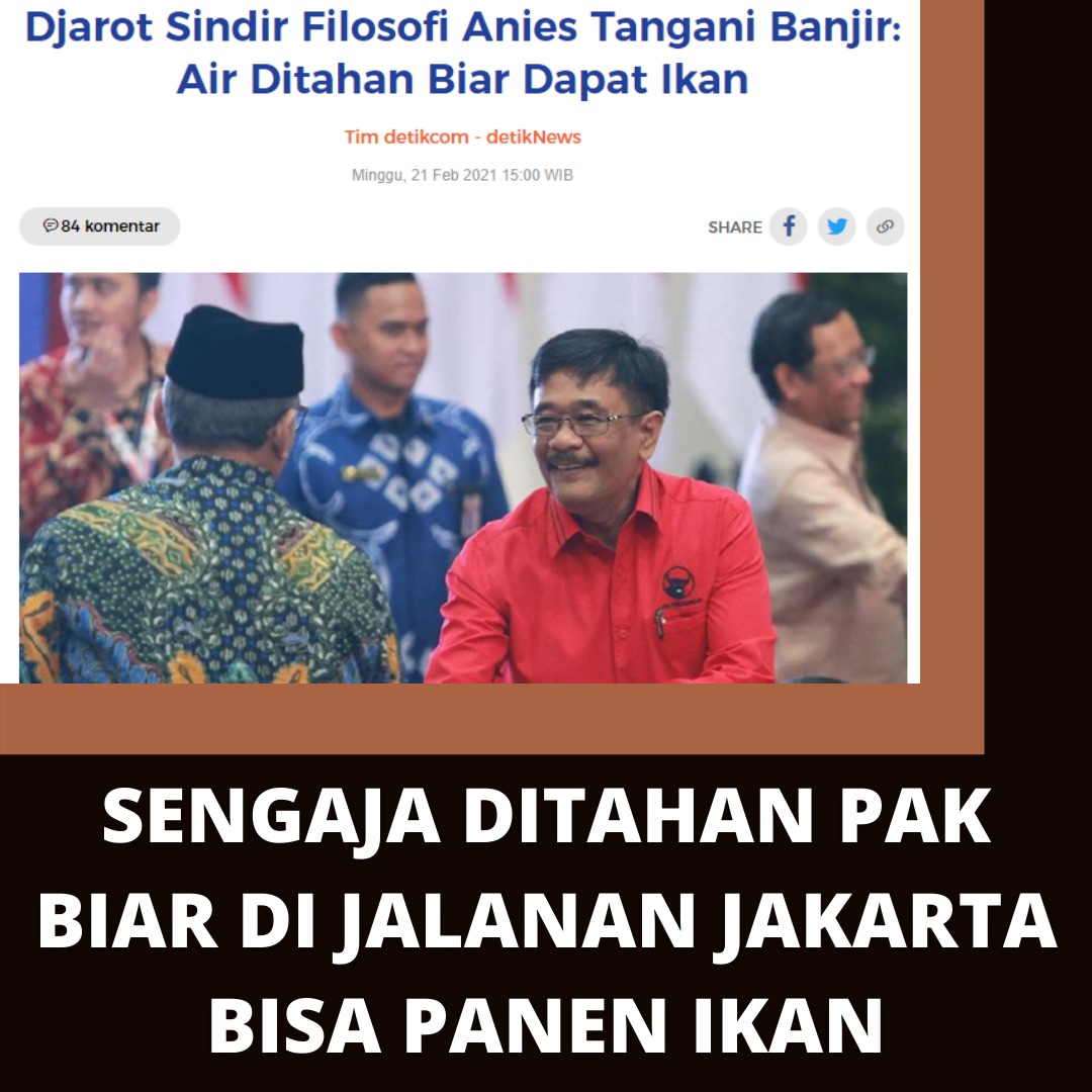 Lucu ya kalo liat anies ngeles dari banjir, masa biar bisa panen ikan #AniesMundurAja