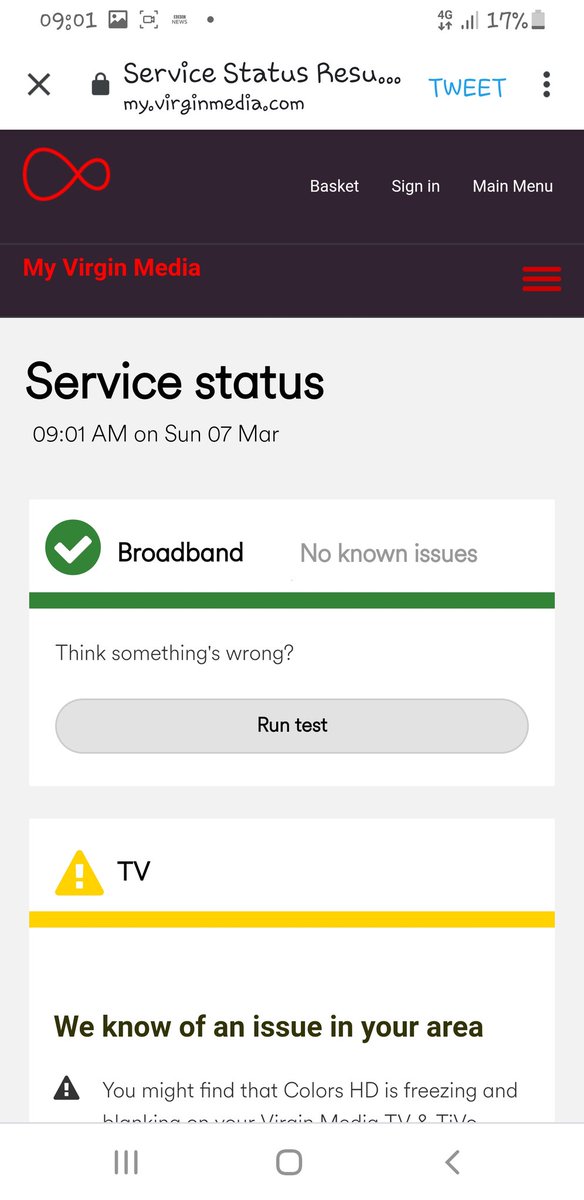 djidave77's tweet photo. @virginmedia No. I've checked. Looks like your tv is down though. Thank god we have that through sky or id lose the will to live https://t.co/wyMRBfWwD0