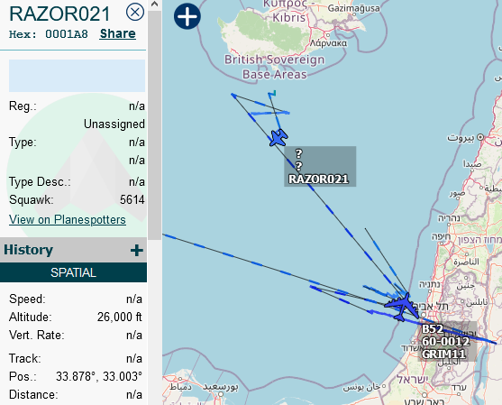 SirListenalot's tweet photo. #B52's #GRIM11 had a rendezvous with miscoded [0001A8] RAF Typhoon(s) as #RAZOR021 https://t.co/QUGs55y9aS