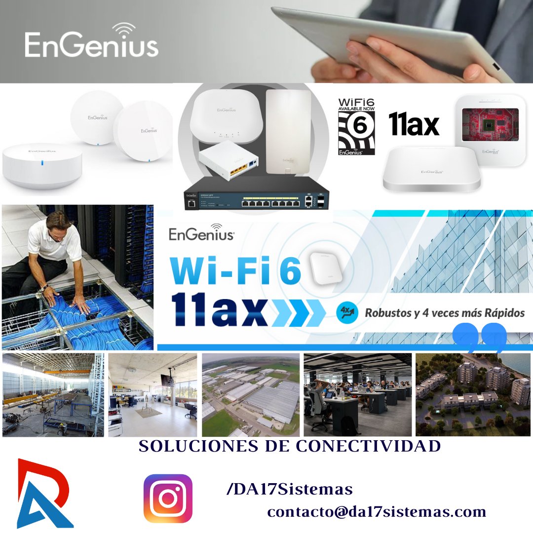 ALONSO_Sistemas's tweet photo. Los felicitamos. Nosotros acá en #Argentina estamos instalando #EnGenius desde agosto del 2020 y va excelente, tanto para las nuevas exigencias en clientes residenciales, #countries y #empresas #pymes y más grandes también.
Con #skykey podes hacer gestión remota, un lujo.
#wifi https://t.co/2ZsLkM3oTs