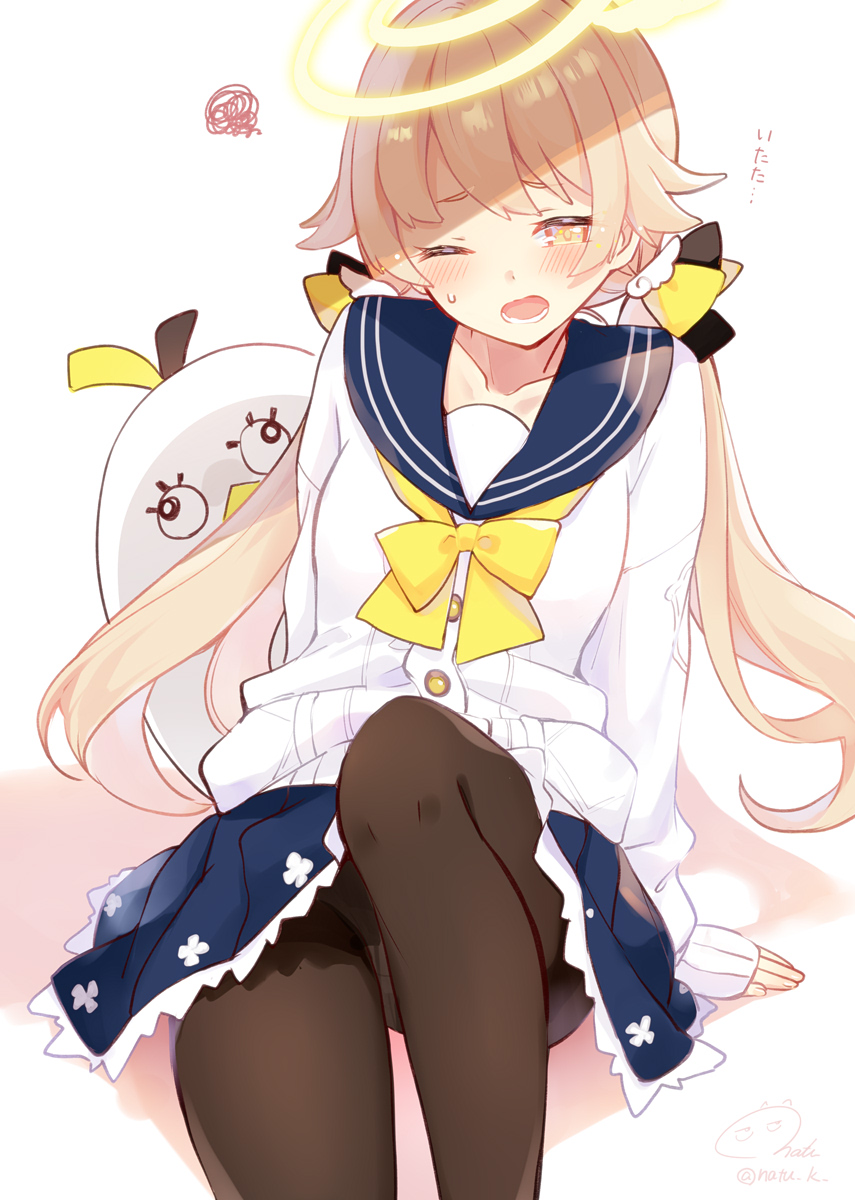 阿慈谷ヒフミ(ブルアカ) 「転んじゃったヒフミ 」|葉月ナツ🍋のイラスト