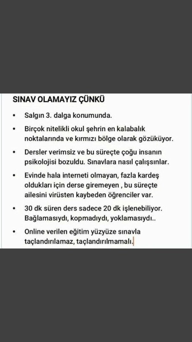 bosluktn_sozler's tweet photo. #oeğrencileroelmekistemiyor #ziyaselcuksınavistemiyoruz #RTELiselileriDuy https://t.co/WYTeEGMjIo
