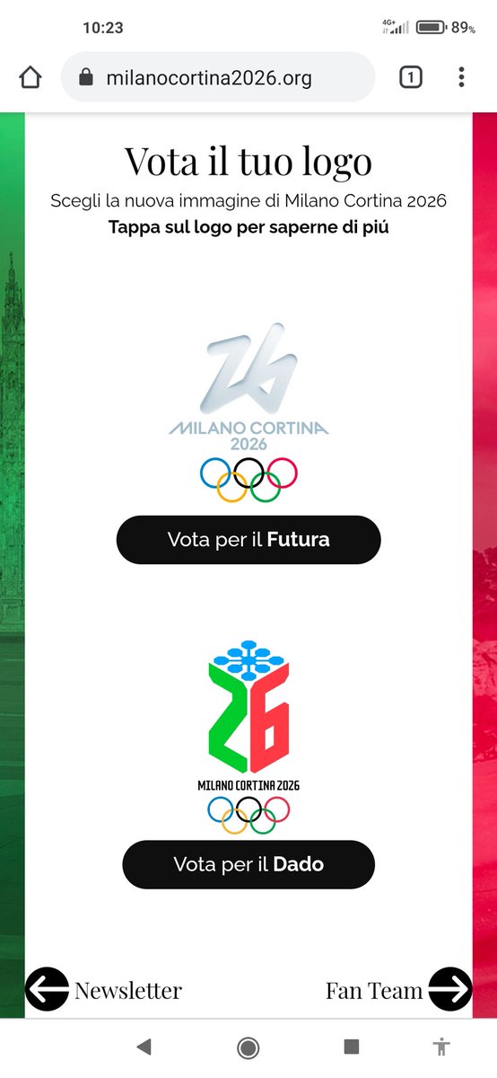 Dei due loghi <a href="/milanocortina26/">Milano Cortina 2026</a> solo il secondo, dado, è accessibile. Il primo discrimina le disabilità visive.