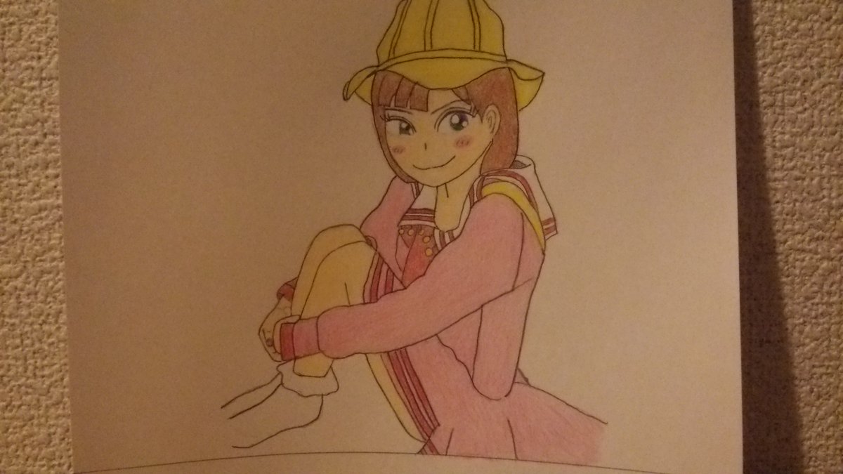 まってつ アマチュア落書き師 深田えいみさん描いてみた 深田えいみ 落書き イラスト アナログイラスト 色鉛筆 アナログ絵 幼稚園児