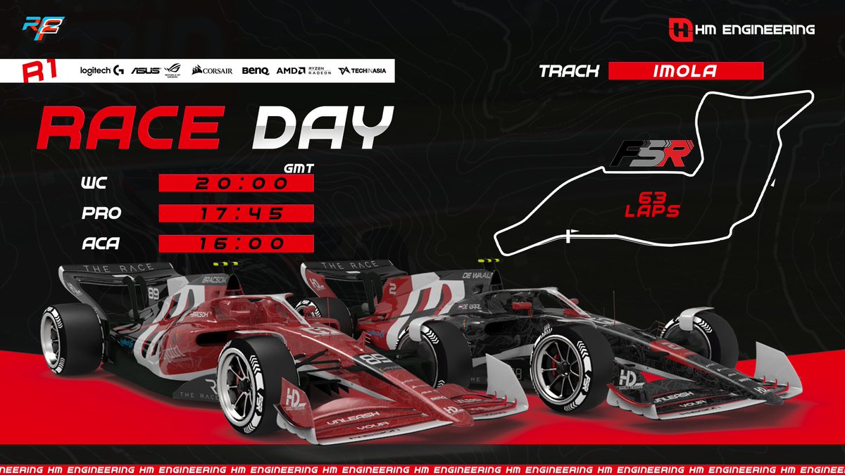 Here we go, round 1 of the <a href="/FSR_esports/">Formula-SimRacing</a> championship. 

Fun fact 👉our last race in the top division was a win! Let's try to continue where we left off 🔴⚫️

#HME season starts now, good luck all involved 👏

📺youtu.be/FpJJf5bX9z0

#esports #simracing #rFactor2