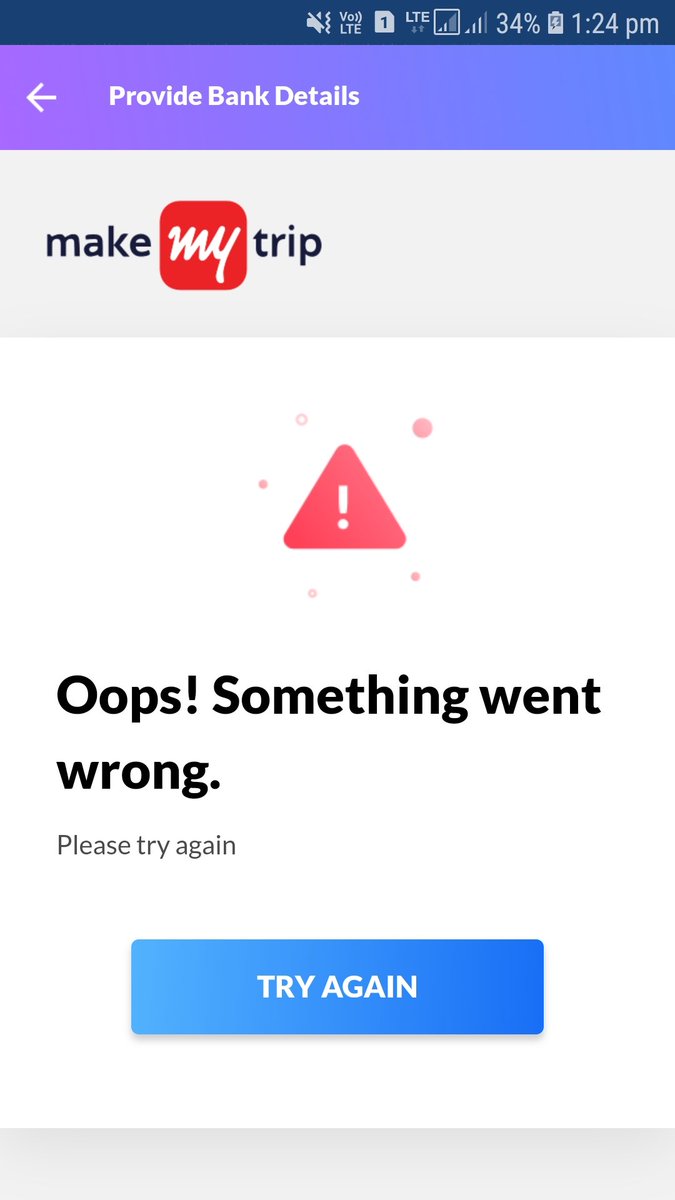 PakhtoonHashim's tweet photo. @makemytripcare I did as per instructions but it couldn't help me.
This is what I'm getting everytime. https://t.co/hSDldVYaNT