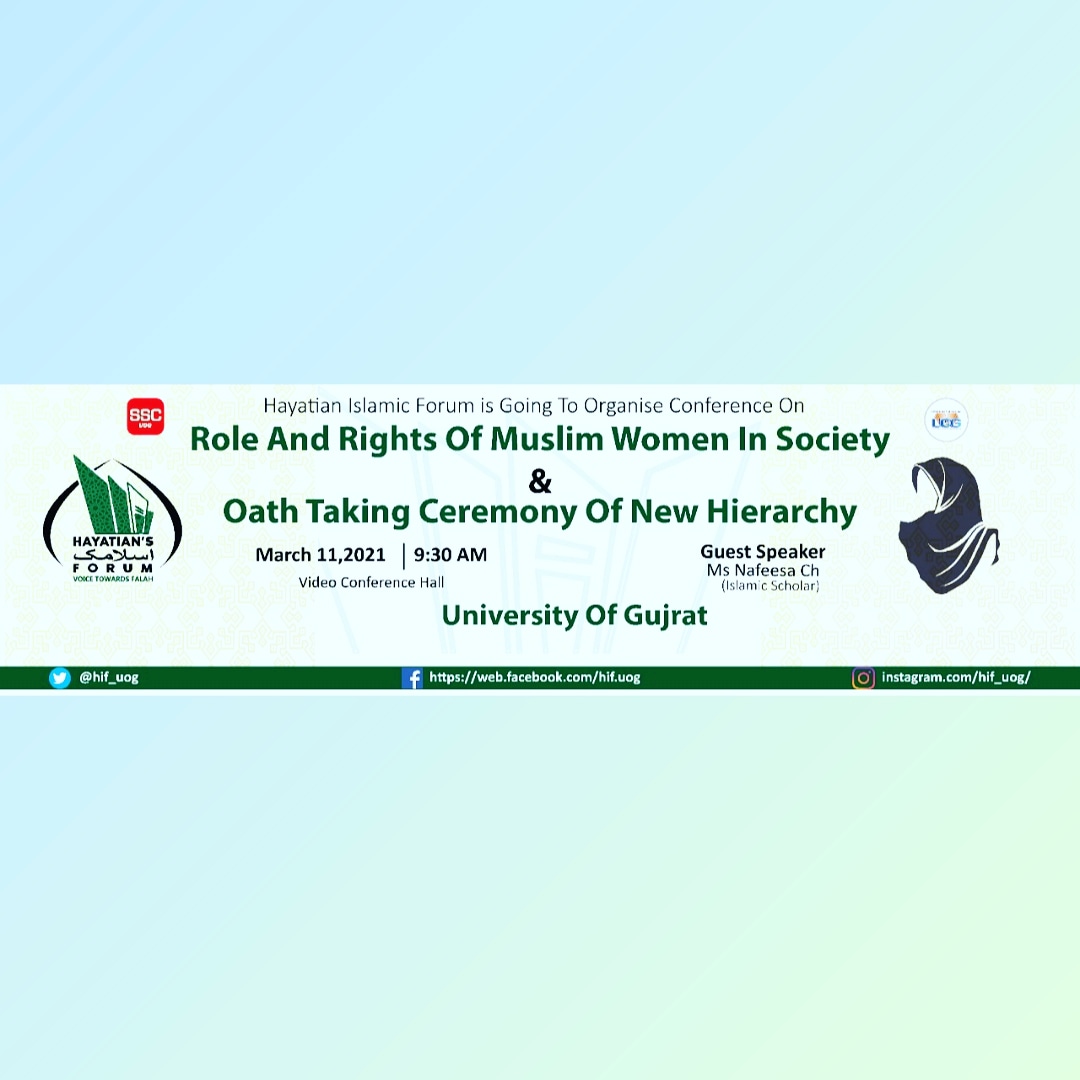 hif_uog's tweet photo. Hayatian Islamic forum is going to organise its first event of the new session. Schedule is given as;
** March 11, 2021
** At 9 : 30 am
** Video Conference Hall UOG.
#hif #hif_uog #hif_2021 #1st_event https://t.co/dNoVPhQyqF