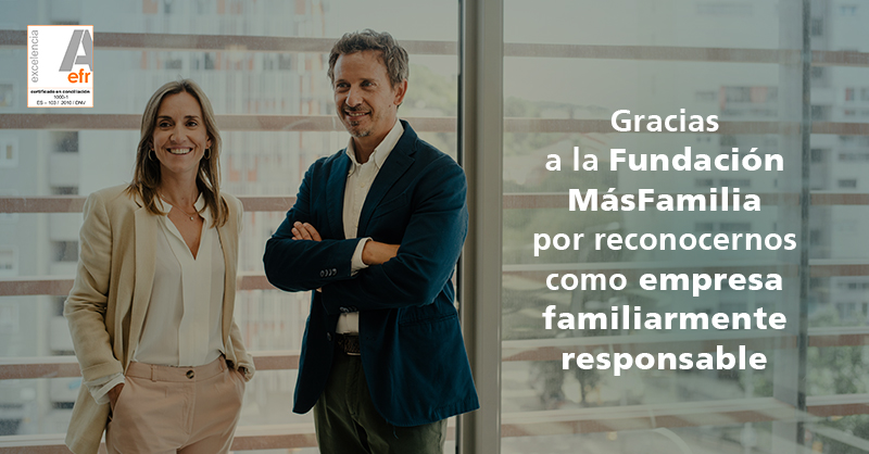 Nuestra apuesta por la conciliación laboral ha sido reconocida con el certificado #efr con nivel de Excelencia A. Gracias a la Fundación <a href="/masfamilia/">Familia Mas</a>, hoy somos la primera entidad financiera española con esta distinción. bit.ly/3t9H5VF #Wengage #EscucharHablarHacer