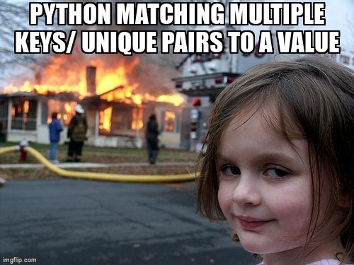 overflow_meme's tweet image. Python Matching Multiple Keys/ Unique Pairs to a Value stackoverflow.com/questions/6651… #optimization #python #complexitytheory #hashtable #time