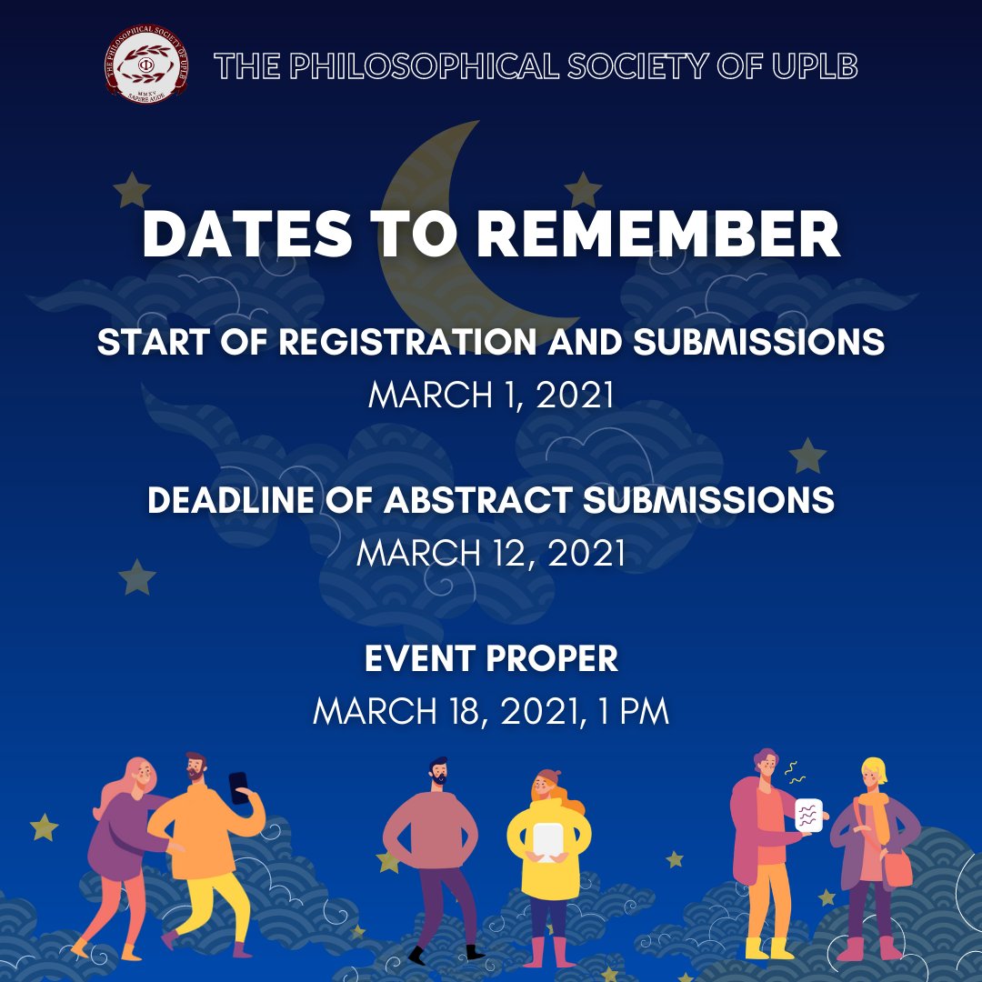 PhilosocUPLB's tweet image. This event is free of charge! We want you to have an opportunity to share your philosophical insights to other students. Only 10 individuals will be selected to serve as paper presenters so hurry up before registration ends on Friday! ⏳

#TatakPhilosoc 
#Olympiad2021