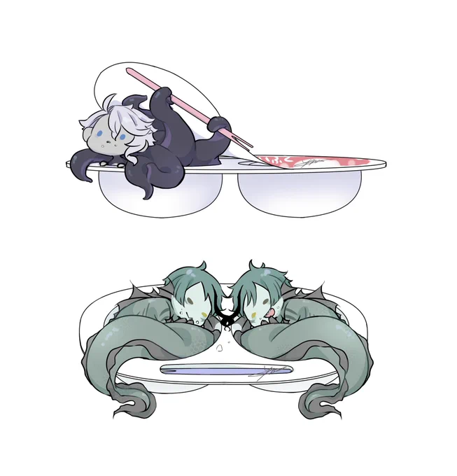 思ったより描いてた
 #デフォルメ絵を流してデフォルメ民を増やそう 