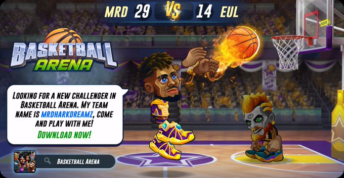 Looking for a new challenger in Basketball Arena. My team name is mrdharkdreamz, come and play with me<a href="/tag/mrbeast"class="tags"><span>#mrbeast</span></a><a href="/tag/basketballarena"class="tags"><span>#basketballarena</span></a>