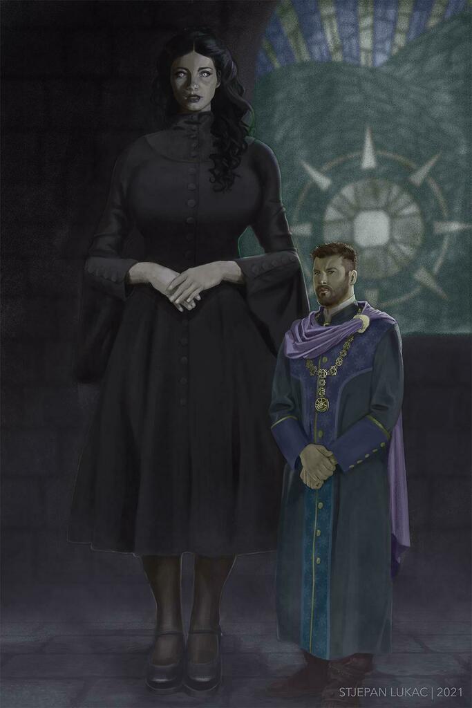 Art Redesign of the Abbot & Vasilika from Curse of Strahd via /r/DnD. 