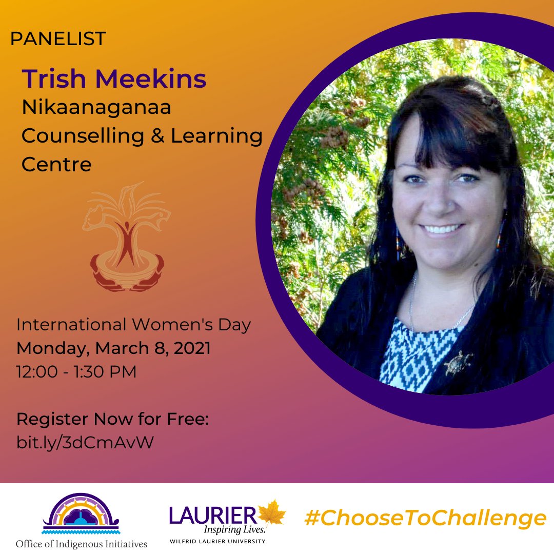 Laurier's tweet photo. Indigenous women entrepreneurs share stories as part of the virtual #InternationalWomensDay panel at Laurier. This is an event partnership between the @LaurierWEC and @WLUIndigenous. 

🖥️Learn more and register: https://t.co/Cvjs7PfxeS | #IWD #IWD2021 https://t.co/9dwKZX7rdv