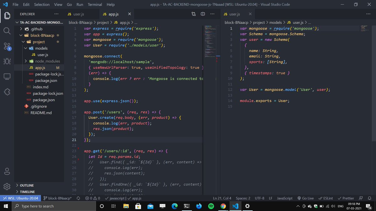 R1D69 #100DaysOfCode #AltCampus 
-Learned about Mongoose 
-Learned about Schema in Mongoose
-Learned about Validations in Mongoose
-Learned about  CRUD Operations using Mongoose
