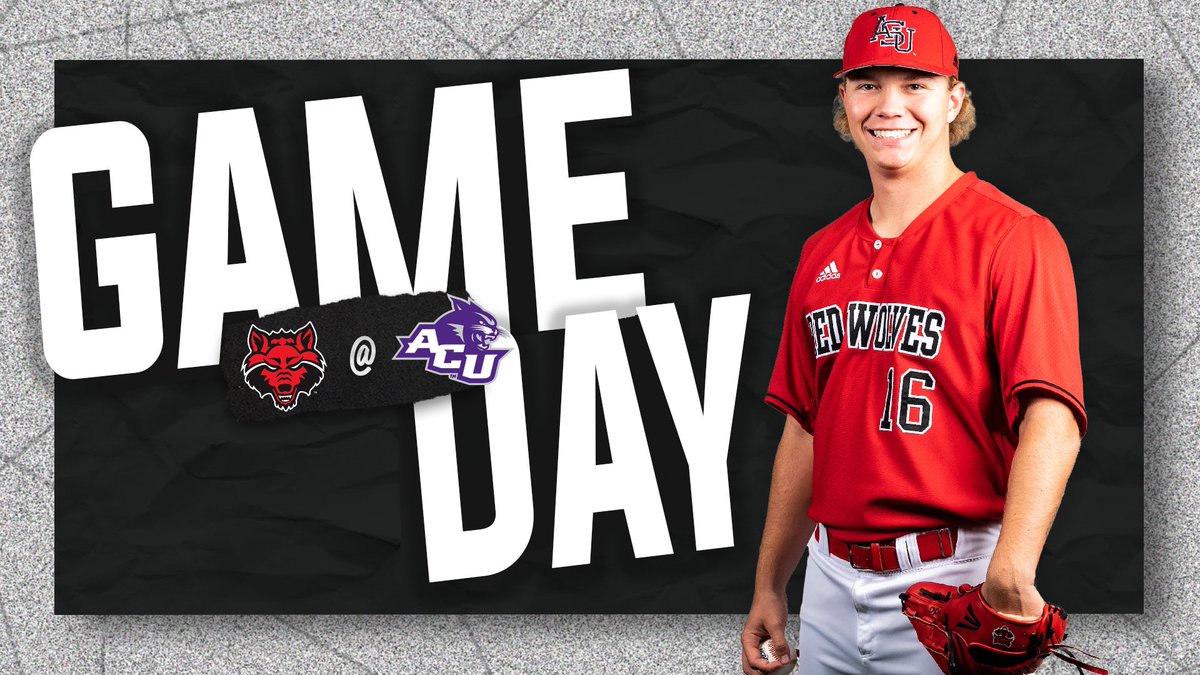 AStateBaseball's tweet photo. GAME 
     DAY ⬇️

▪️ Abilene Christian 
▪️ Crutcher Scott Field
▪️ Sunday, March 7
▪️ 1:05 PM
▪️ 95.3 The Ticket 
📊 https://t.co/00YnlgkgQ1 https://t.co/eFxtXNs2iT